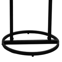 Beri 18 Inch Side End Table, Round White Natural Marble Top, Classic Slim Black Iron Frame- UPT-273465