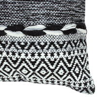 18 x 18 Jacquard Square Decorative Cotton Accent Throw Pillow with Soft Boho Tribal Pattern, Set of 2, Black, White By The Urban Port