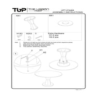 Riko Coffee Table, White Marble Top on Modern Iron Stand, Round Table, 27" - UPT-274464