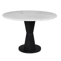 Riko Coffee Table, White Marble Top on Modern Iron Stand, Round Table, 27" - UPT-274464