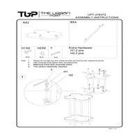 Chloe Side End Table, White Genuine Marble Clover Shape Top With Black Iron Frame - UPT-276372