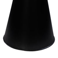 Riko Side End Table, White Natural Marble 18 Inch Round Top, Modern Black Pedestal Base - UPT-276374