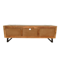 Aza 59 Inch Handcrafted TV Console with Drawer Natural Brown Acacia Wood Cabinet - UPT-277208