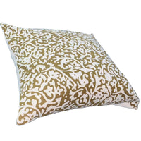 18 x 18 Cotton Square Accent Throw Pillows, Elegant Filigree Pattern, Set of 2, White, Gold By The Urban Port