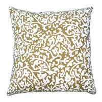 18 x 18 Cotton Square Accent Throw Pillows, Elegant Filigree Pattern, Set of 2, White, Gold By The Urban Port