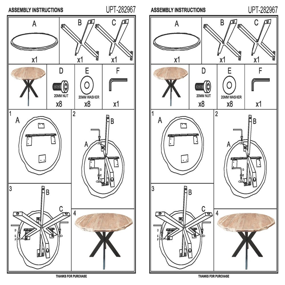 Kuri 41 Inch Handcrafted Live Edge Round Dining Table with a Natural Brown Acacia Wood Top and Black Iron Legs - UPT-282967