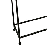Aurelia 48 Inch Console Sofa Table, Artisanal Hammered Antique Bronze Tray Top, Industrial Black Iron Frame - UPT-286692