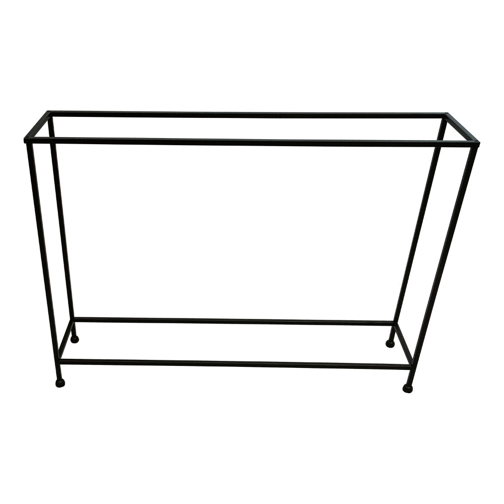 Aurelia 48 Inch Console Sofa Table, Artisanal Hammered Antique Bronze Tray Top, Industrial Black Iron Frame - UPT-286692