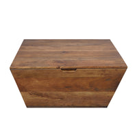 36 Inch Handcrafted Modern Farmhouse Coffee Table, Geometric Angled Square, 1 Drawer, Walnut Mango Wood  - UPT-293095