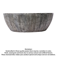 Arthur 36 Inch Farmhouse Style Handcrafted Mango Wood Coffee Table, Round Drum Shape, Sandblasted Black - UPT-293098