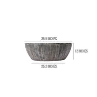 Arthur 36 Inch Farmhouse Style Handcrafted Mango Wood Coffee Table, Round Drum Shape, Sandblasted Black - UPT-293098