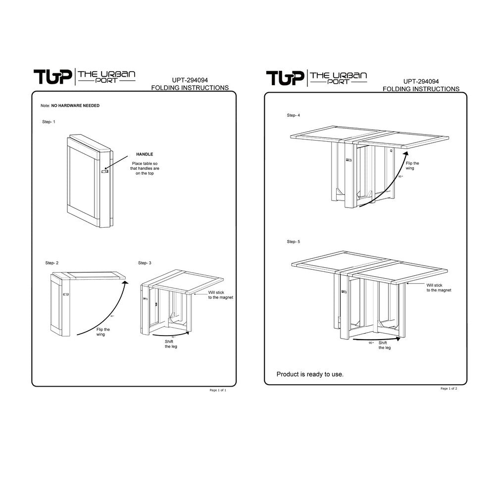 62 Inch Rectangular Dining Table, Handcrafted Natural Mango Wood with Magnetic Catchers - UPT-294094