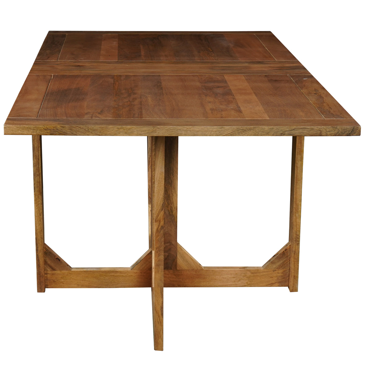 62 Inch Rectangular Dining Table, Handcrafted Natural Mango Wood with Magnetic Catchers - UPT-294094