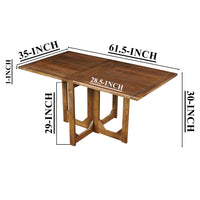 62 Inch Rectangular Dining Table, Handcrafted Natural Mango Wood with Magnetic Catchers - UPT-294094