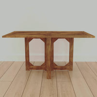 62 Inch Rectangular Dining Table, Handcrafted Natural Mango Wood with Magnetic Catchers - UPT-294094