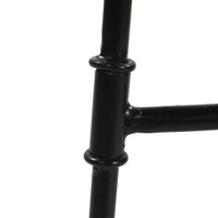 Tiva 30 Inch Handcrafted Backless Barstool, Natural Brown Mango Wood Saddle Seat, Black Metal Base - UPT-294095