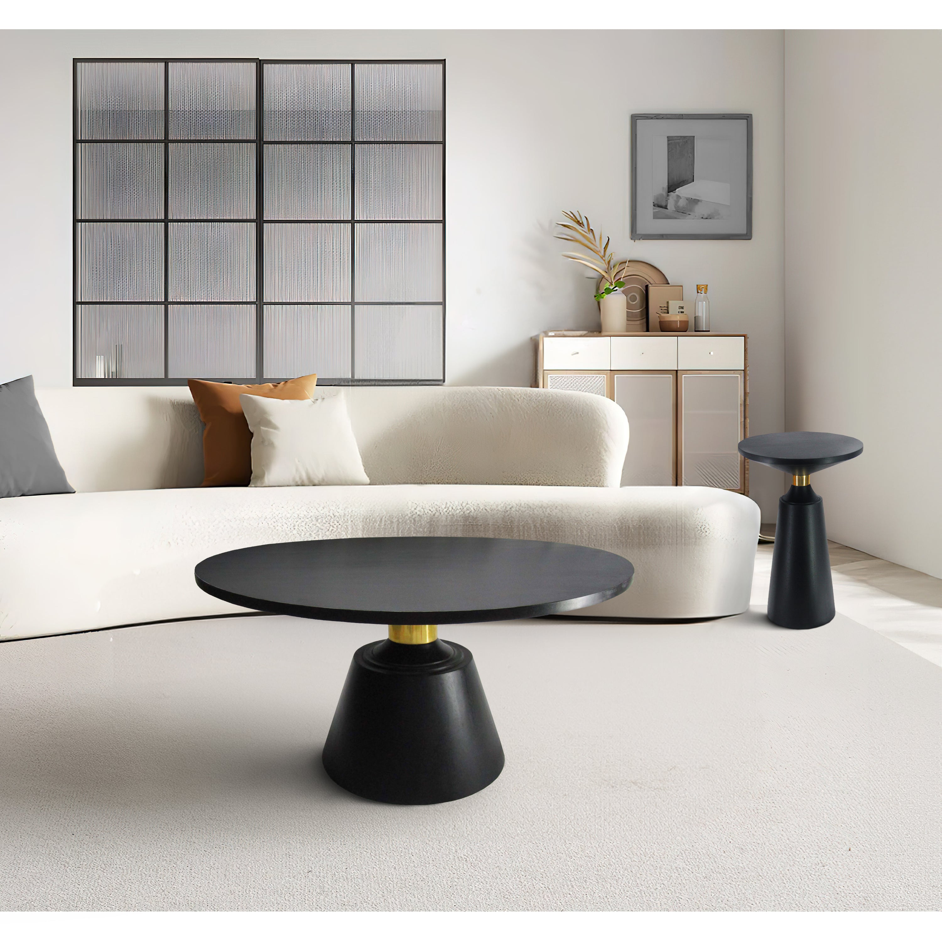 Black mango wood coffee table discount