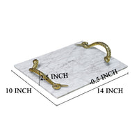 Mamba White Marble Cheese Board with Brass Snake Handles Ã¢â‚¬â€œ Luxury Entertaining