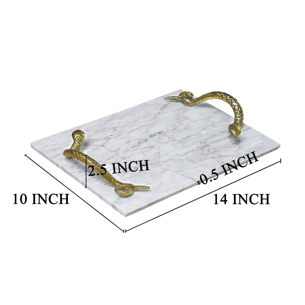 Mamba White Marble Cheese Board with Brass Snake Handles – Luxury Entertaining