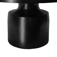 Zoe 30 Inch Round Coffee Table with Pedestal Base, Sleek Modern Silhouette, Matte Black Powder Coated Metal- UPT-295605