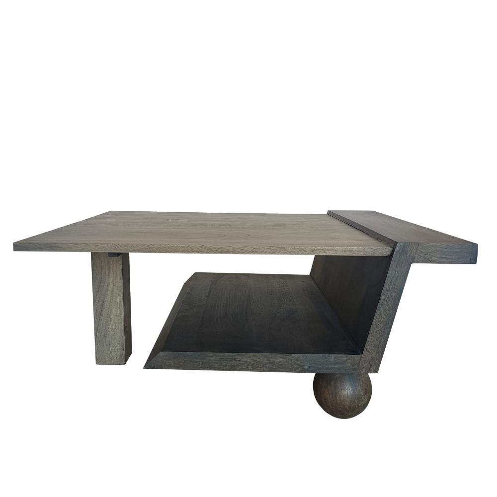 34 Inch Coffee Table, Handcrafted Natural Brown Mango Wood, Modern Contemporary Design Base - UPT-296151