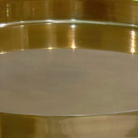 Ara 22 Inch Side End Table, Vintage Sleek Pillar Base, Round Tray Top, Oxidized Antique Brass - UPT-297049