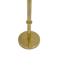 Ara 22 Inch Side End Table, Vintage Sleek Pillar Base, Round Tray Top, Oxidized Antique Brass - UPT-297049