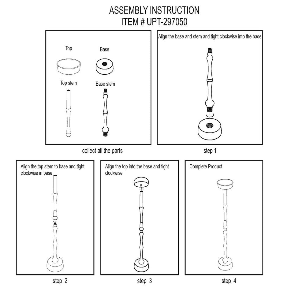 26 Inch Side End Drink Table, Turned Pedestal Metal Base, Round Top, Oxidized Brass - UPT-297050