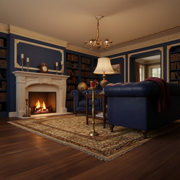 26 Inch Side End Drink Table, Turned Pedestal Metal Base, Round Top, Oxidized Brass - UPT-297050