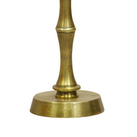 26 Inch Side End Drink Table, Turned Pedestal Metal Base, Round Top, Oxidized Brass - UPT-297050