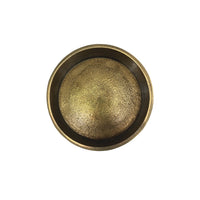 26 Inch Side End Drink Table, Turned Pedestal Metal Base, Round Top, Oxidized Brass - UPT-297050