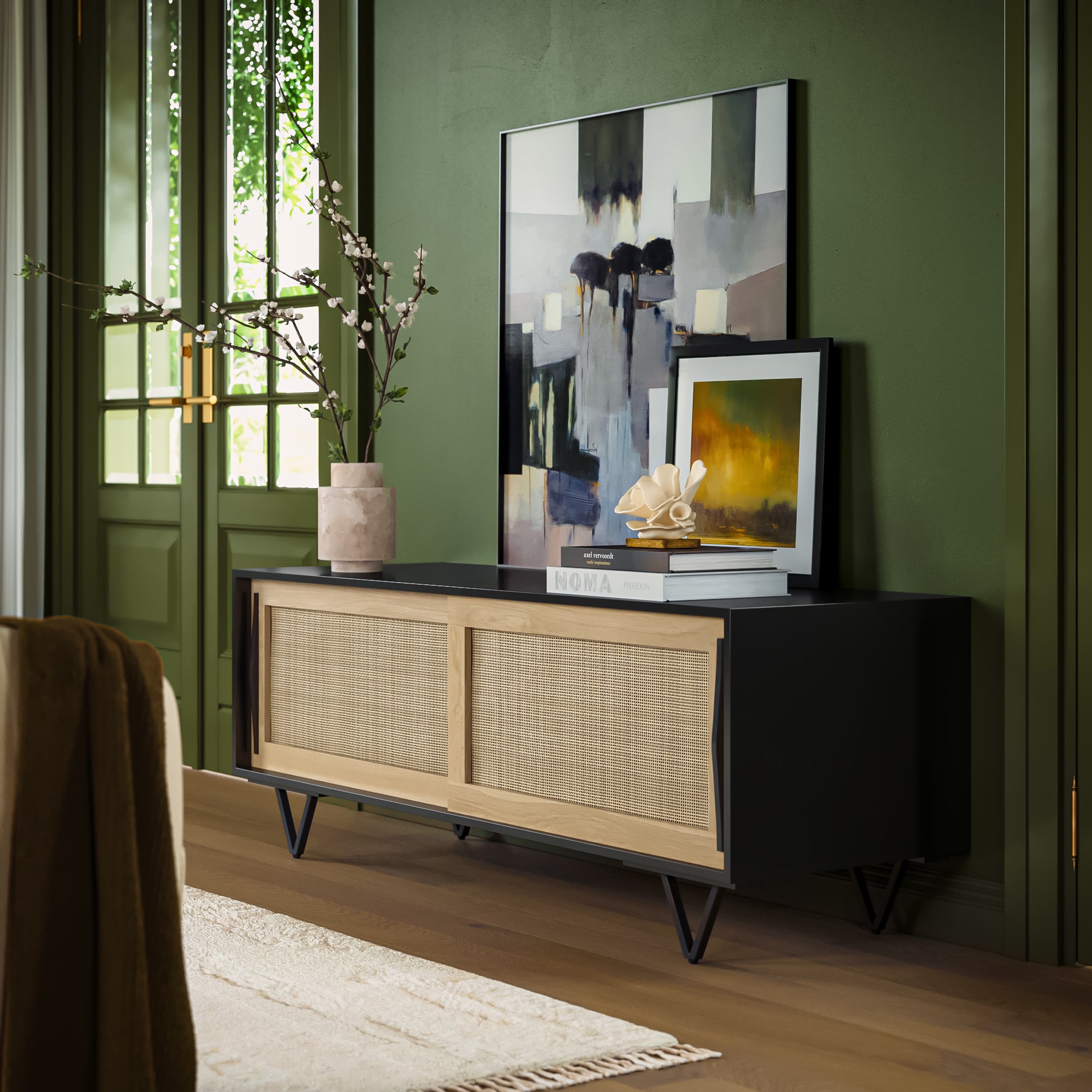 The Urban Port Handcrafted 60-Inch TV Media Console with