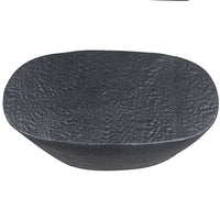 Josi 36 Inch Coffee Table, Handcrafted Hammered Design, Matte Black Sculptural Aluminum Frame - UPT-298828