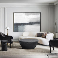 Josi 36 Inch Coffee Table, Handcrafted Hammered Design, Matte Black Sculptural Aluminum Frame - UPT-298828
