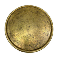 17 Inch Side End Drink Table, Fancy Fluted Base, Round Top, Antique Brass - UPT-298837