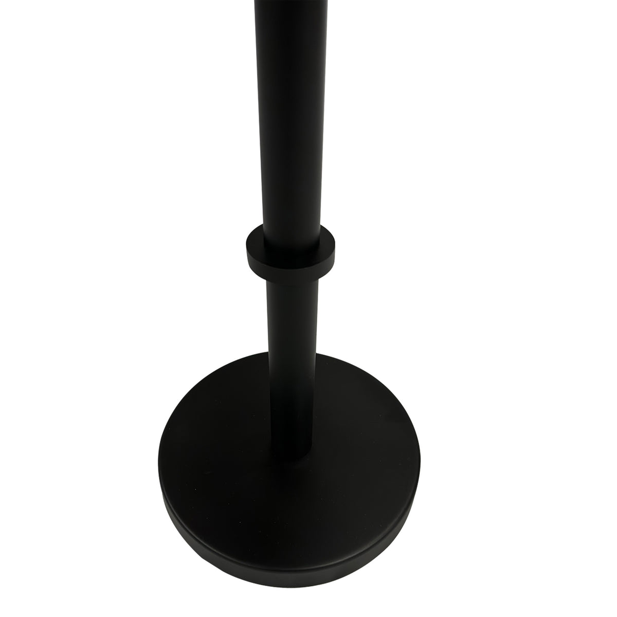 Ara 12 Inch Side End Table, Vintage Sleek Pillar Base, Round Tray Top, Matte Black - UPT-298840