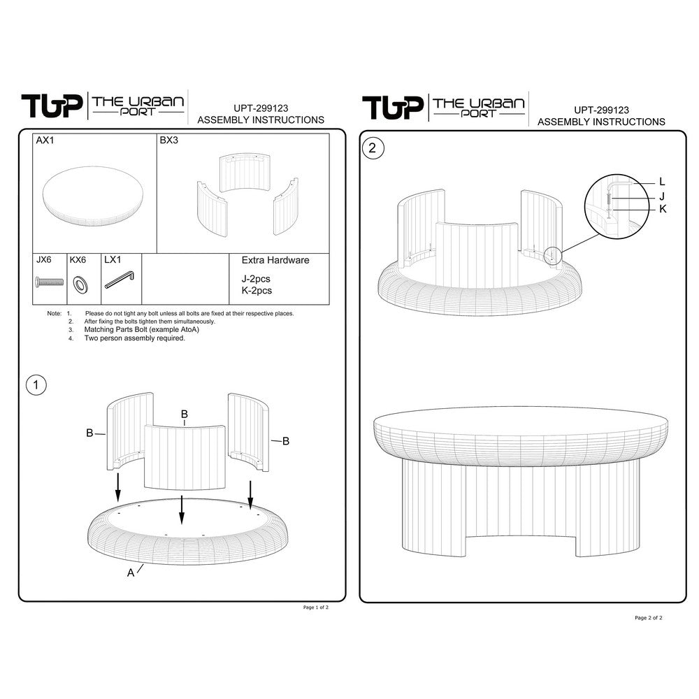 35 Inch Coffee Table, Handcrafted Round Mango Wood Top, Modern Curved Tripod Legs, Walnut Brown - UPT-299123