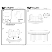 35 Inch Coffee Table, Handcrafted Round Mango Wood Top, Modern Curved Tripod Legs, Walnut Brown - UPT-299123