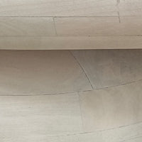 38 Inch Coffee Table, Oblong Mango Wood Top with a Modern Ball Leg, Washed White - UPT-299124