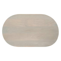 38 Inch Coffee Table, Oblong Mango Wood Top with a Modern Ball Leg, Washed White - UPT-299124