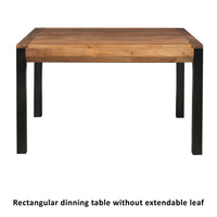 83 Inch Extendable Rectangular Dining Table, Handcrafted Mango Wood with Black Iron Legs The Urban Port - UPT-299716