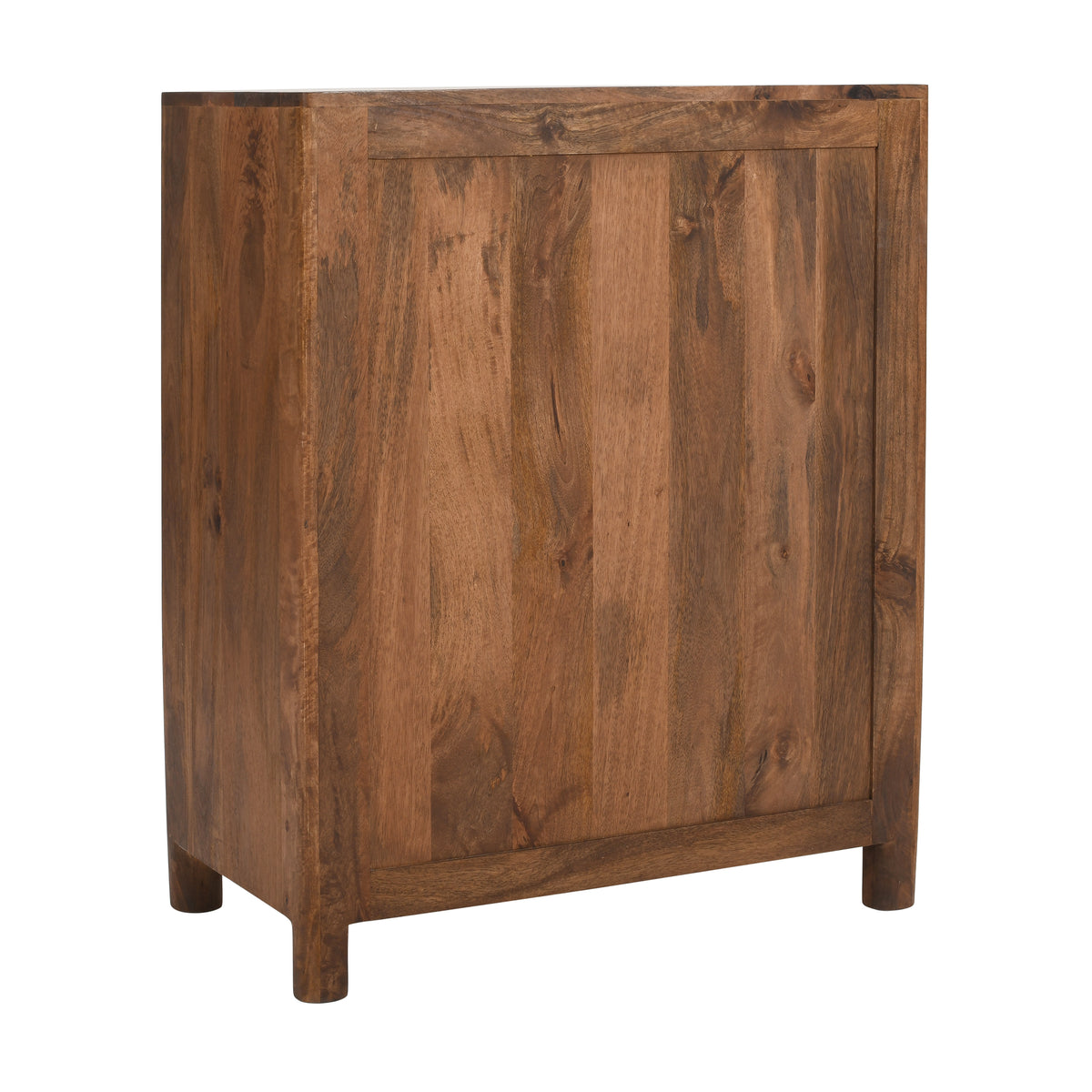 Mia 35 Inch Tall Dresser Chest, Woven Rattan Cabinet Doors and Drawer Fronts, Handcrafted Natural Mango Wood - UPT-301716