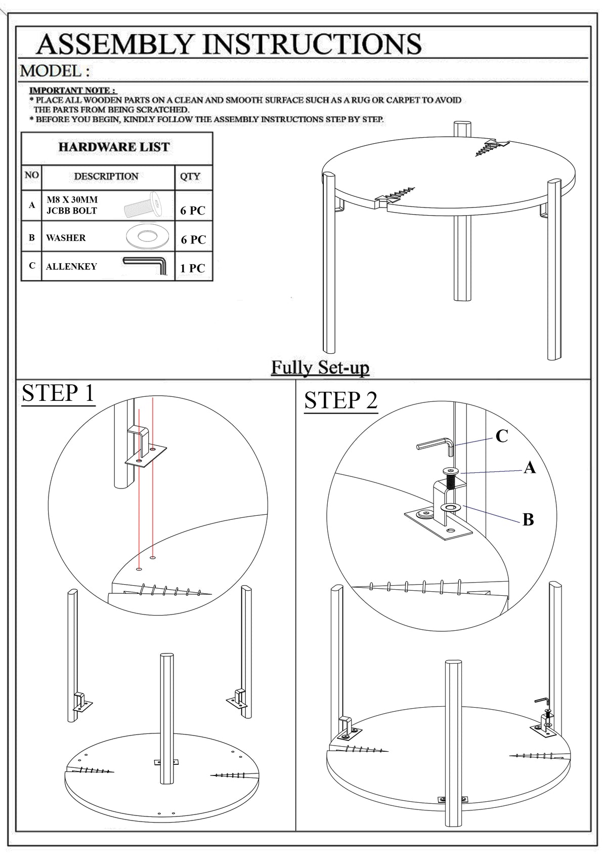 31 Inch Coffee Table, Handcrafted Live Edge Mango Wood Round Top with Cracks and Stitches, Black Iron Legs - UPT-301720