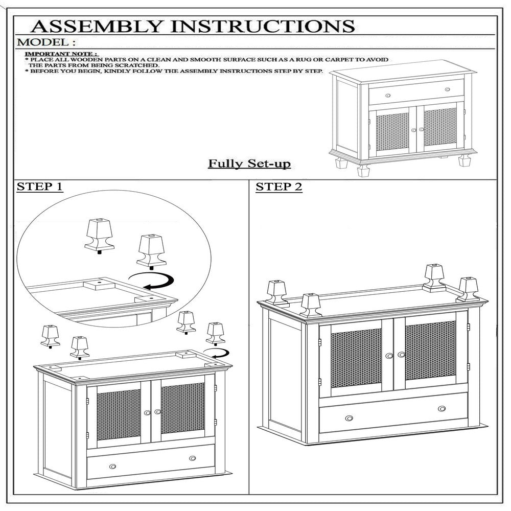 30 Inch Nightstand Table, Rattan Cabinet Doors and Drawer Fronts, Sandblasted Brown Mango Wood - UPT-301721
