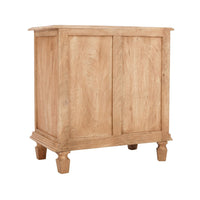 30 Inch Nightstand Table, Rattan Cabinet Doors and Drawer Fronts, Sandblasted Brown Mango Wood - UPT-301721