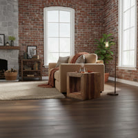 16 Inch Cube Shape Rosewood Side Table With Cutout Bottom, Brown - UPT‐30350