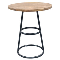 Amelia 20-Inch Side Table - Natural Brown Mango Wood Top, Black Iron Base - UPT-310003