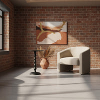 Shae 22 Inch Round Side End Table, Matte Black Aluminum Cast with Hammered Texture, Turned Padestal Post - UPT-310005