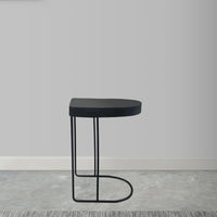 Sleek 25 Inch Modern Side End Table - Semi-Oblong with Open Frame And Hammered Black Finish - UPT-310008