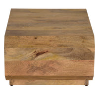 30 Inch Coffee Table, Handcrafted Hollow Cube Shape, Natural Brown Mango Wood - UPT-310271